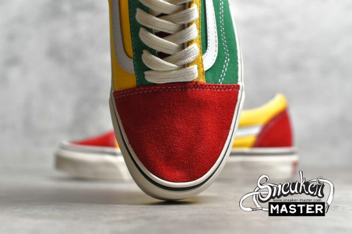 VANS OLD SKOOL 36 DX ANAHEIM FACTORY OG RED/OG EMERALD-YELLOW VN0A38G2XFM