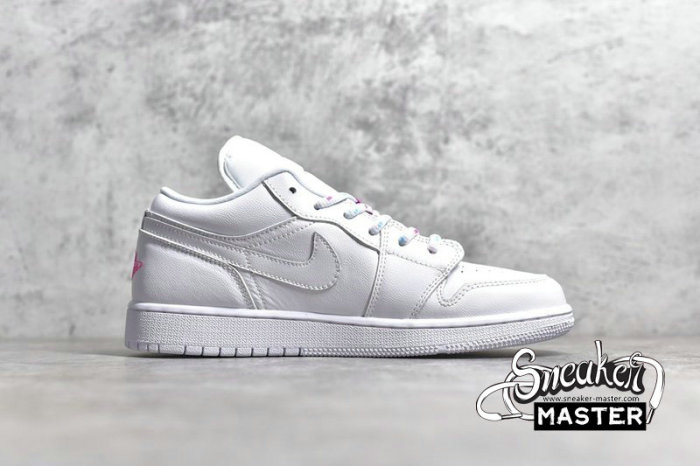 NIKE AIR JORDAN 1 LOW GS WHITE/WHITE-AURORA GREEN-SOAR 554723-101