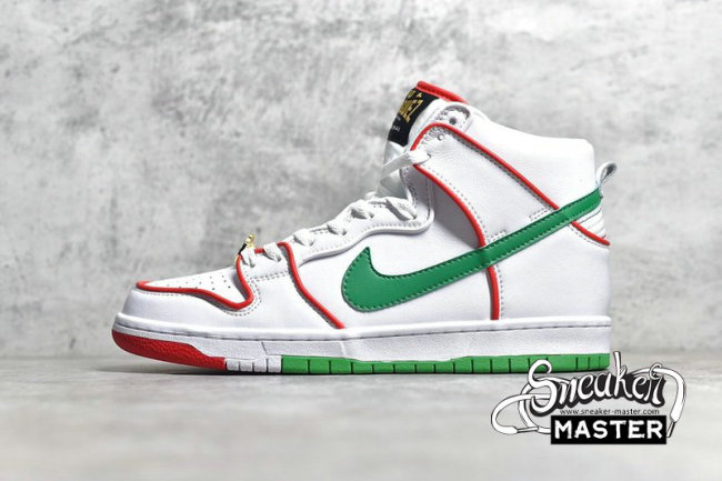 NIKE PAUL RODRIGUEZ X DUNK HIGH PREMIUM SB BOXING WHITE/UNIVERSITY RED/GREEN CT6680-100