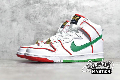 NIKE PAUL RODRIGUEZ X DUNK HIGH PREMIUM SB BOXING WHITE/UNIVERSITY RED/GREEN CT6680-100