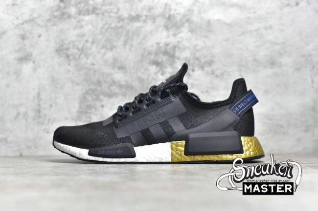 ADIDAS NMD_R1 V2 SHOES CORE BLACK/CORE BLACK/GOLD METALLIC FW5327