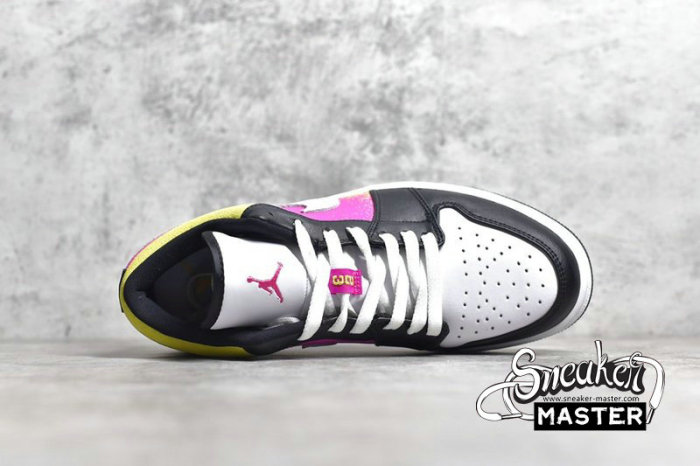 NIKE AIR JORDAN 1 LOW SPRAY PAINT WHITE/BLACK/YELLOW-PINK CW5564-001