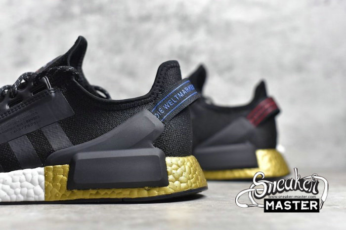 ADIDAS NMD_R1 V2 SHOES CORE BLACK/CORE BLACK/GOLD METALLIC FW5327