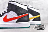 NIKE AIR JORDAN 1 MID ALTERNATE SWOOSH BLACK/UNIVERSITY RED/WHITE/LUCID GREEN BQ6472-063