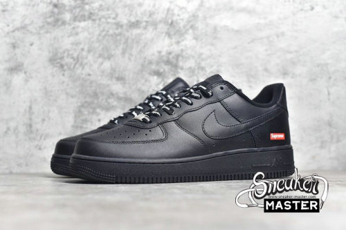 NIKE AIR FORCE 1 LOW X SUPREME BOX LOGO BLACK/BLACK-RED CU9225-001