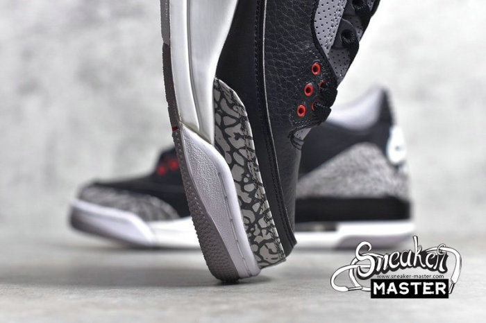 NIKE AIR JORDAN 3 RETRO OG BLACK CEMENT 2018 BLACK/CEMENT GREY-WHITE-FIRE RED 854262-001