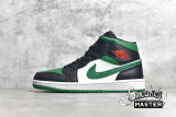 NIKE AIR JORDAN 1 MID GREEN TOE BLACK/GYM RED-WHITE-PINE GREEN 554724-067