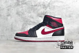 NIKE AIR JORDAN 1 MID BRED TOE BLACK/GYM RED-WHITE 554724-066