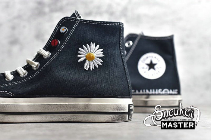 CONVERSE CHUCK TAYLOR ALL-STAR 70S HIGH SUNFLOWER X PEACEMINUSONE BLACK/BLACK/WHITE 163762C