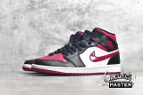 NIKE AIR JORDAN 1 MID BRED TOE BLACK/GYM RED-WHITE 554724-066