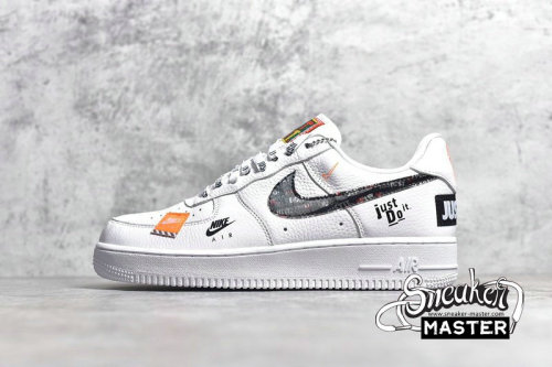 NIKE AIR FORCE 1 LOW 07 PRM JUST DO IT WHITE/WHITE-BLACK-TOTAL ORANGE AR7719-100