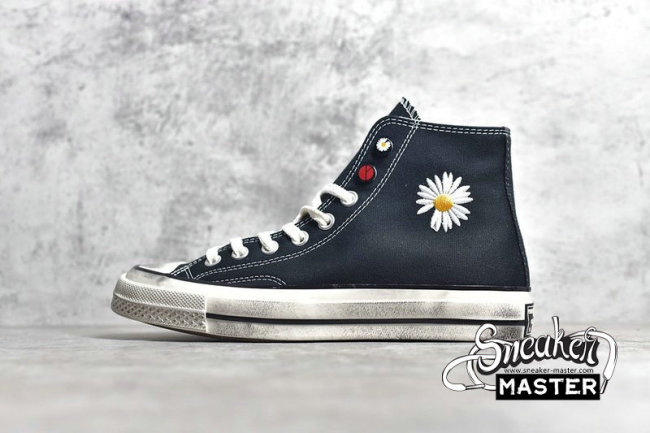 CONVERSE CHUCK TAYLOR ALL-STAR 70S HIGH SUNFLOWER X PEACEMINUSONE BLACK/BLACK/WHITE 163762C