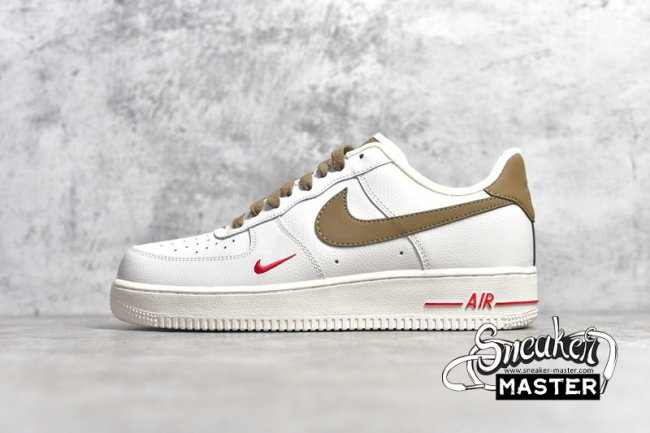 NIKE AIR FORCE 1 LOW BEIGE/KHAKI/RED 808788-998