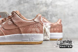 NIKE CLOT X AIR FORCE 1 LOW PREMIUM ROSE GOLD SILK ROSE GOLD/WHITE/GUM LIGHT BROWN CJ5290-600