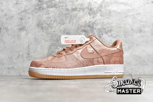 NIKE CLOT X AIR FORCE 1 LOW PREMIUM ROSE GOLD SILK ROSE GOLD/WHITE/GUM LIGHT BROWN CJ5290-600