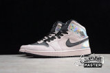 NIKE AIR JORDAN 1 MID DIRTY POWDER IRIDESCENT BARELY ROSE/BLACK/MULTI BQ6472-60
