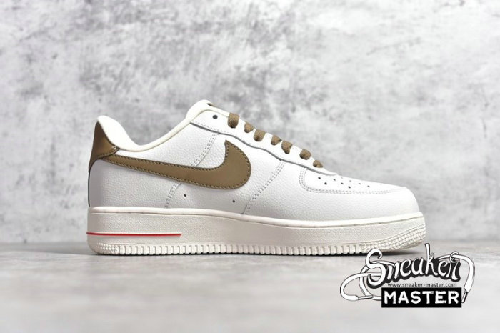 NIKE AIR FORCE 1 LOW BEIGE/KHAKI/RED 808788-998