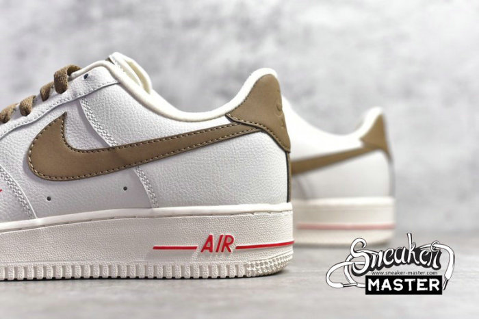 NIKE AIR FORCE 1 LOW BEIGE/KHAKI/RED 808788-998
