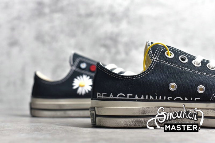 CONVERSE CHUCK TAYLOR ALL-STAR 70S LOW SUNFLOWER X PEACEMINUSONE BLACK/BLACK/WHITE 163769C