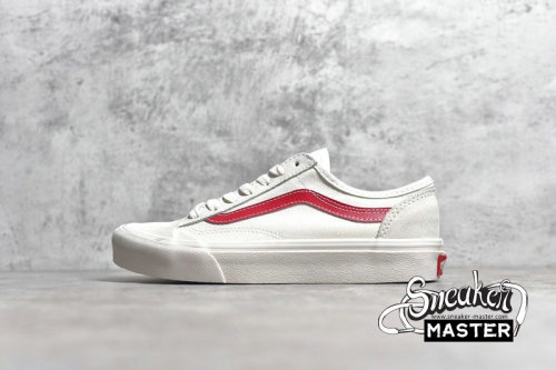 VANS STYLE 36 DECON SF MARSHMALLOW MARSHMALLOW/RACING RED VN0A3DZ3OXS
