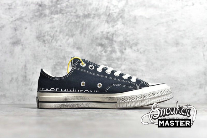 CONVERSE CHUCK TAYLOR ALL-STAR 70S LOW SUNFLOWER X PEACEMINUSONE BLACK/BLACK/WHITE 163769C