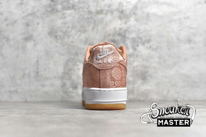 NIKE CLOT X AIR FORCE 1 LOW PREMIUM ROSE GOLD SILK ROSE GOLD/WHITE/GUM LIGHT BROWN CJ5290-600