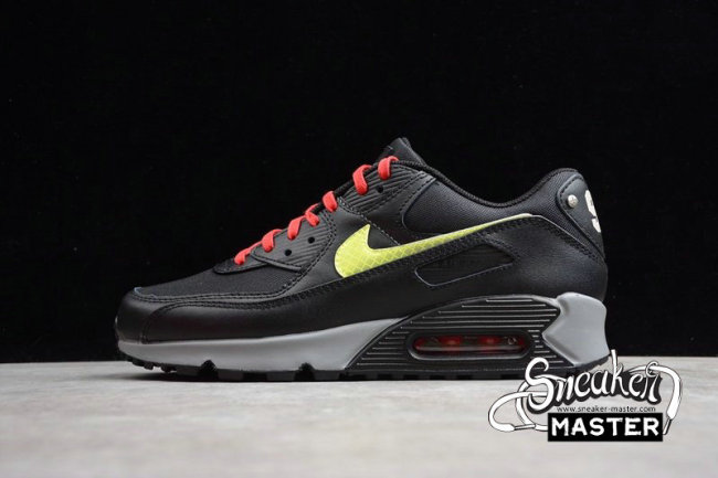 NIKE AIR MAX 90 NEW YORK CITY PACK BLACK/SMOKE GREY-UNIVERSITY RED-SPEED YELLOW CW1408-001