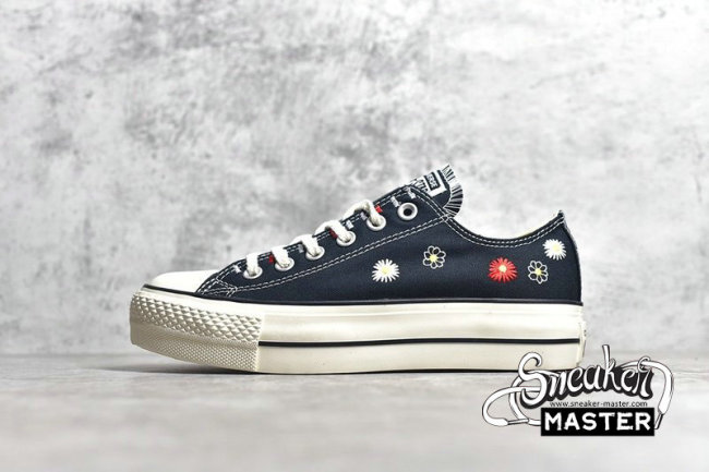 CONVERSE CHUCK TAYLOR ALL STAR LIFT DAISY EMBROIDERY BLACK/WHITE 567994C