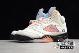NIKE AIR JORDAN 5 RETRO INTERNATIONAL FLIGHT SAIL/ORANGE PEEL-BLACK-HYPER ROYAL 136027-148