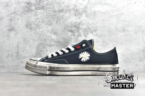 CONVERSE CHUCK TAYLOR ALL-STAR 70S LOW SUNFLOWER X PEACEMINUSONE BLACK/BLACK/WHITE 163769C