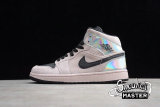 NIKE AIR JORDAN 1 MID DIRTY POWDER IRIDESCENT BARELY ROSE/BLACK/MULTI BQ6472-60