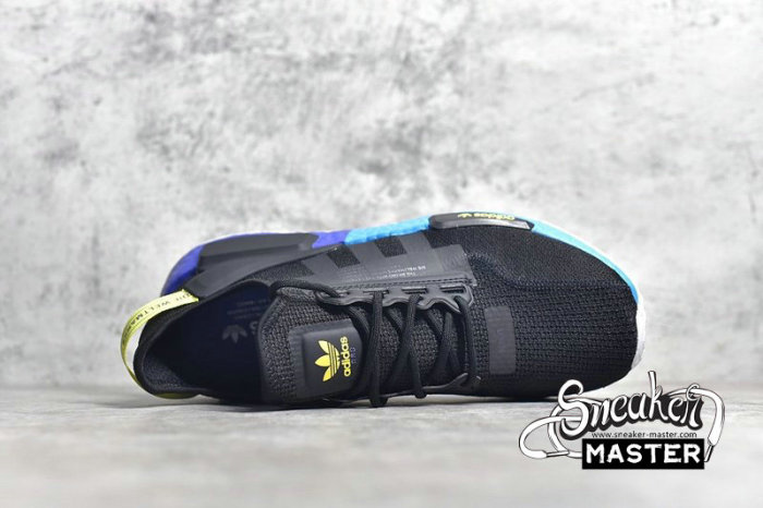 ADIDAS NMD R1 V2 CORE BLACK/CARBON-YELLOW/BLUE FX4147