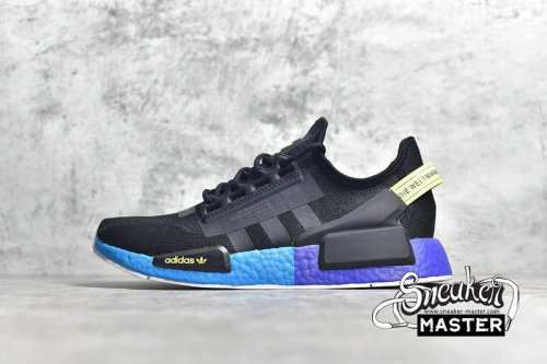 ADIDAS NMD R1 V2 CORE BLACK/CARBON-YELLOW/BLUE FX4147