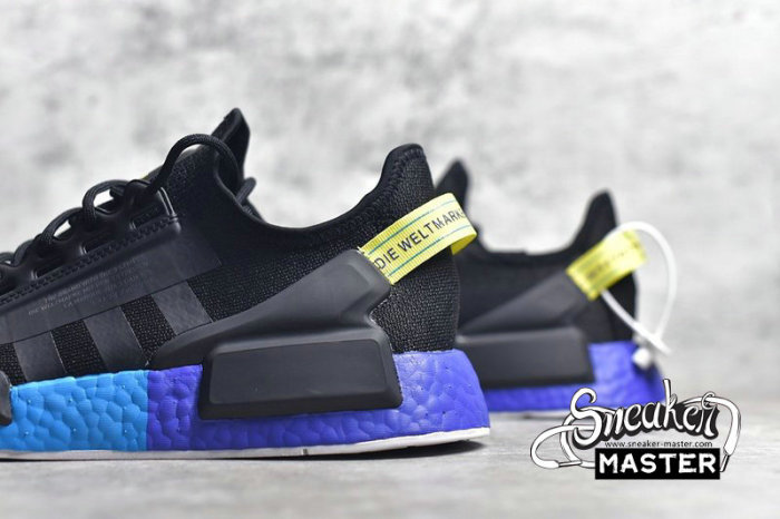 ADIDAS NMD R1 V2 CORE BLACK/CARBON-YELLOW/BLUE FX4147