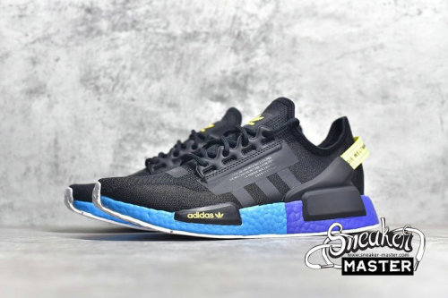 ADIDAS NMD R1 V2 CORE BLACK/CARBON-YELLOW/BLUE FX4147