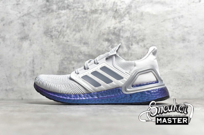 ADIDAS ULTRA BOOST 20 CONSORTIUM SHOES DASH GREY/GREY THREE/BOOST BLUE VIOLET METALLIC EG0755