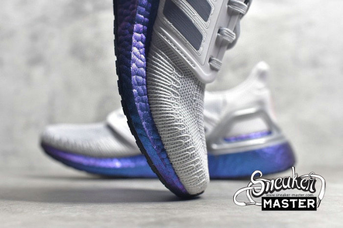 ADIDAS ULTRA BOOST 20 CONSORTIUM SHOES DASH GREY/GREY THREE/BOOST BLUE VIOLET METALLIC EG0755