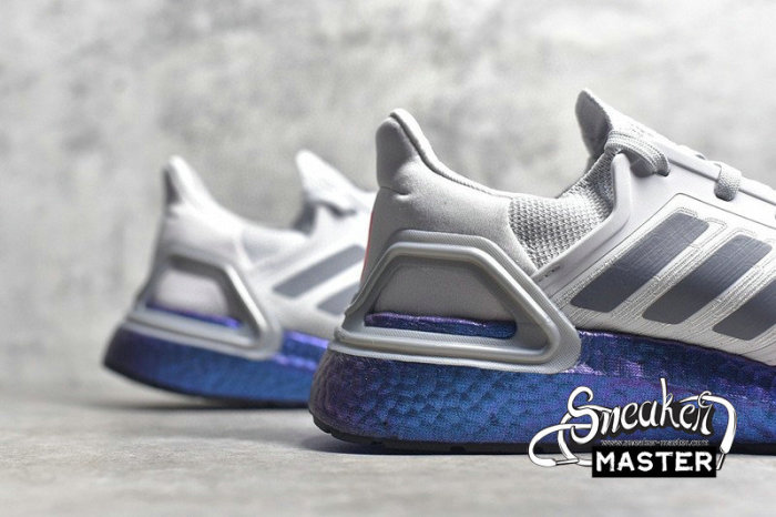 ADIDAS ULTRA BOOST 20 CONSORTIUM SHOES DASH GREY/GREY THREE/BOOST BLUE VIOLET METALLIC EG0755
