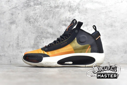 NIKE AIR JORDAN 34 PF AMBER RISE/METALLIC SILVER-BLACK BQ3381-800