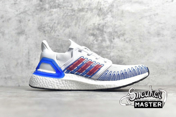 ADIDAS ULTRABOOST 20 CONSORTIUM SHOES CLOUD WHITE/BLUE/RED EG0217