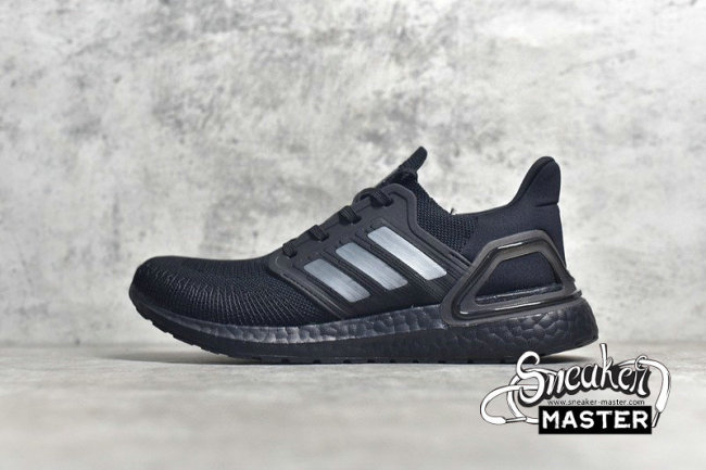 ADIDAS ULTRA BOOST 20 SHOES CORE BLACK/CORE BLACK/LIGHT GREY EF0702