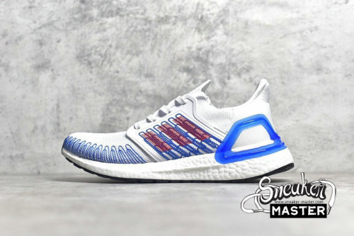 ADIDAS ULTRABOOST 20 CONSORTIUM SHOES CLOUD WHITE/BLUE/RED EG0217