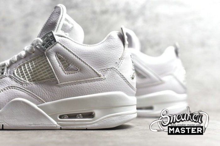 NIKE AIR JORDAN 4 IV RETRO PURE MONEY WHITE/METALLIC SILVER 308497-100