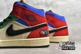 NIKE AIR JORDAN 1 MID FEARLESS X BLUE THE GREAT MUSLIN/VARSITY RED/ROYAL/TAXI/BLACK CU2805-100