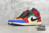 NIKE AIR JORDAN 1 MID FEARLESS X BLUE THE GREAT MUSLIN/VARSITY RED/ROYAL/TAXI/BLACK CU2805-100