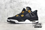 NIKE AIR JORDAN 4 RETRO ROYALTY BLACK/METALLIC GOLD-WHITE 308497-032