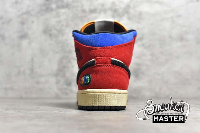 NIKE AIR JORDAN 1 MID FEARLESS X BLUE THE GREAT MUSLIN/VARSITY RED/ROYAL/TAXI/BLACK CU2805-100