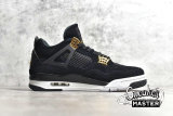 NIKE AIR JORDAN 4 RETRO ROYALTY BLACK/METALLIC GOLD-WHITE 308497-032