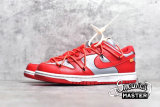 NIKE OFF-WHITE X SB DUNK LOW UNIVERSITY RED/WOLF GREY CT0856-600