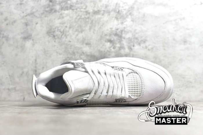NIKE AIR JORDAN 4 IV RETRO PURE MONEY WHITE/METALLIC SILVER 308497-100